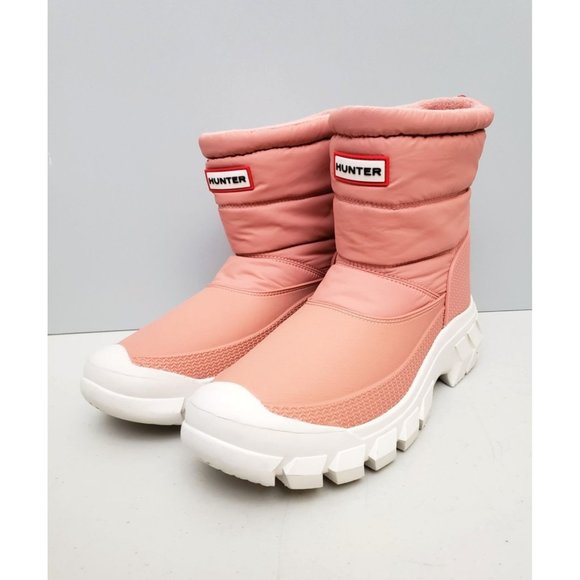 Hunter Intrepid Short Snow Boots in Pink Womens - Picture 1 of 4